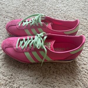 adidas Originals SL 72 Pink & Green Sneakers - Sz 9